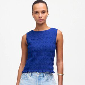 Madewell Blue Textured Tank Top